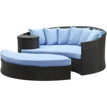 LexMod Taiji Outdoor Wicker Patio Daybed with Ottoman in Espresso