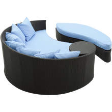 LexMod Quest Circular Outdoor Wicker Rattan Patio Daybed