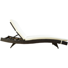 Outsunny Adjustable PE Rattan Wicker Patio Chaise Lounge Chair