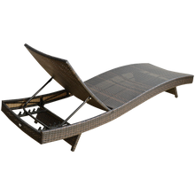 Outsunny Adjustable PE Rattan Wicker Patio Chaise Lounge Chair